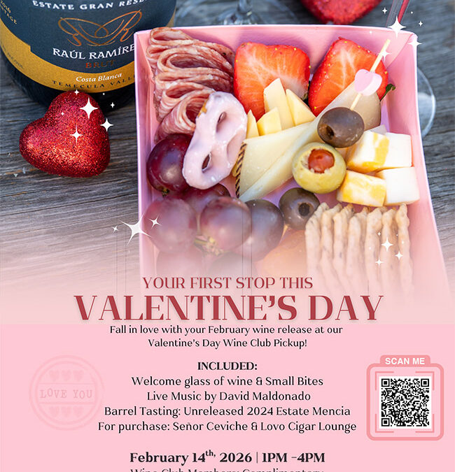 Valentine’s Day Escape Wine Club Pick Up